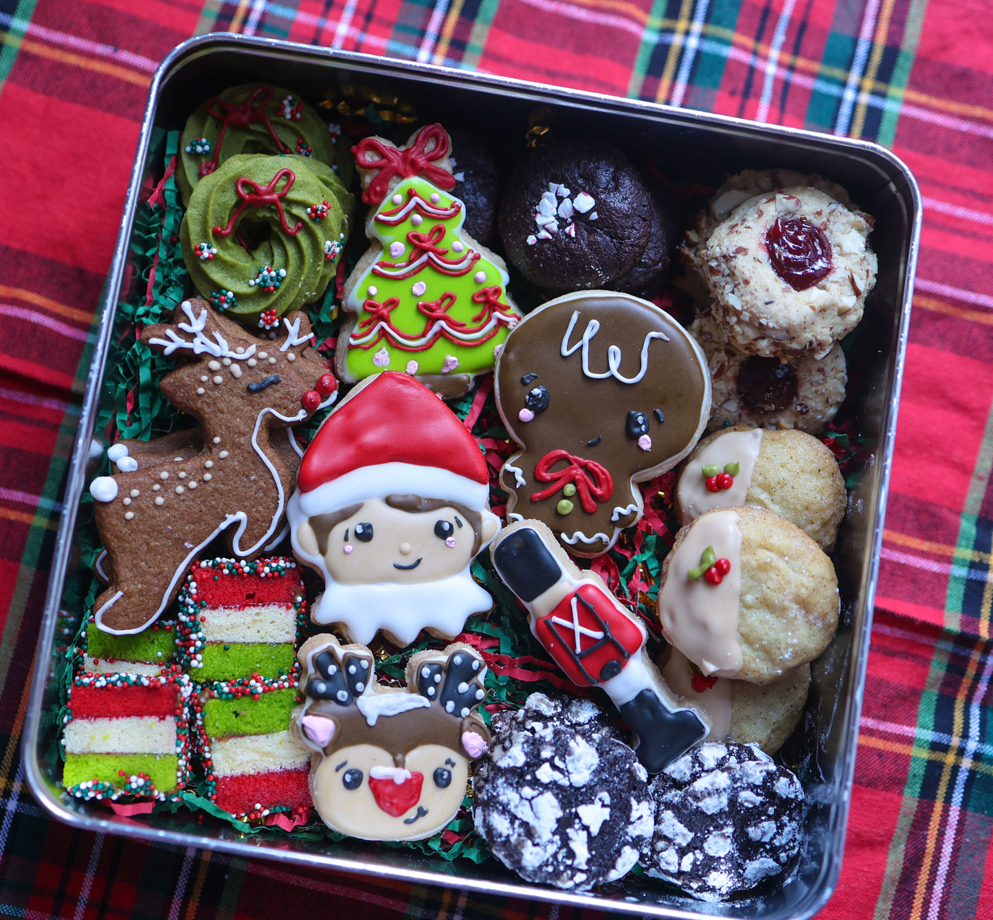 Large Holiday Cookie Tin