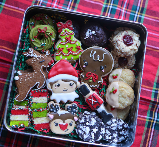 Large Holiday Cookie Tin